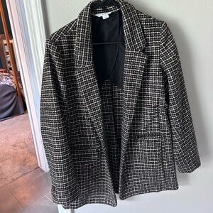 Old Navy Black and White Plaid Blazer